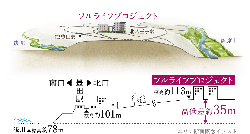 エリア断面概念イラスト