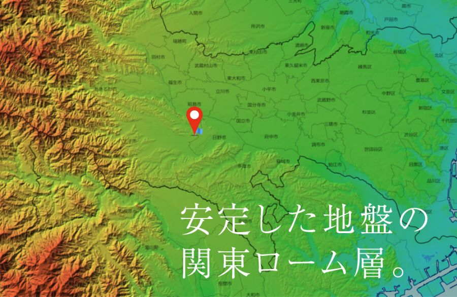 東京都色別標高図